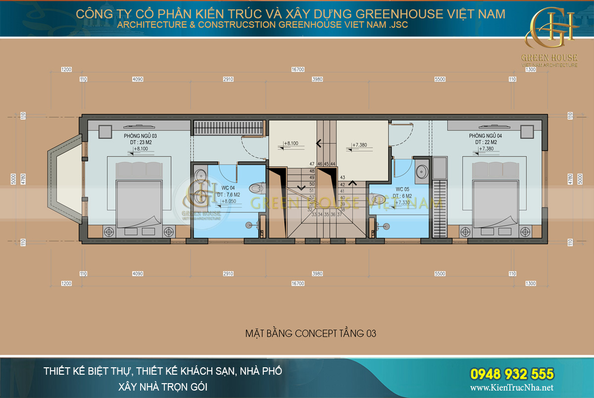 thiết kế nội thất nhà phố tân cổ điển 4 tầng