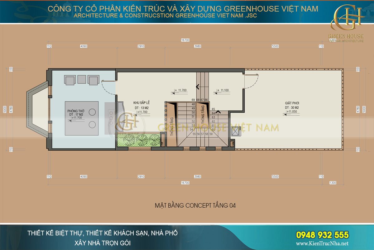 thiết kế nội thất nhà phố tân cổ điển 4 tầng