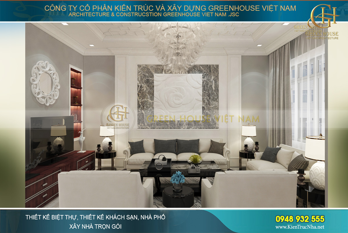 thiết kế nội thất biệt thự tân cổ điển hà nội