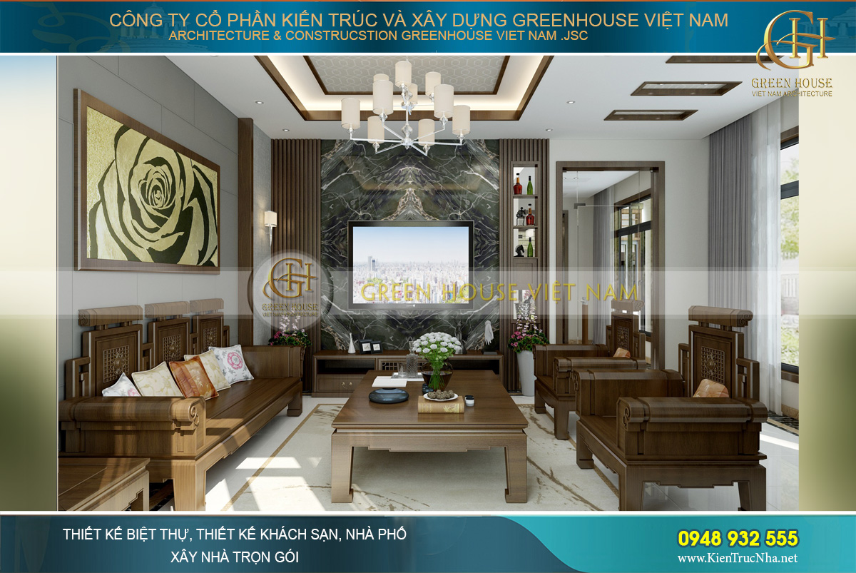 thiết kế nội thất nhà phố hiện đại 3 tầng Bắc Giang
