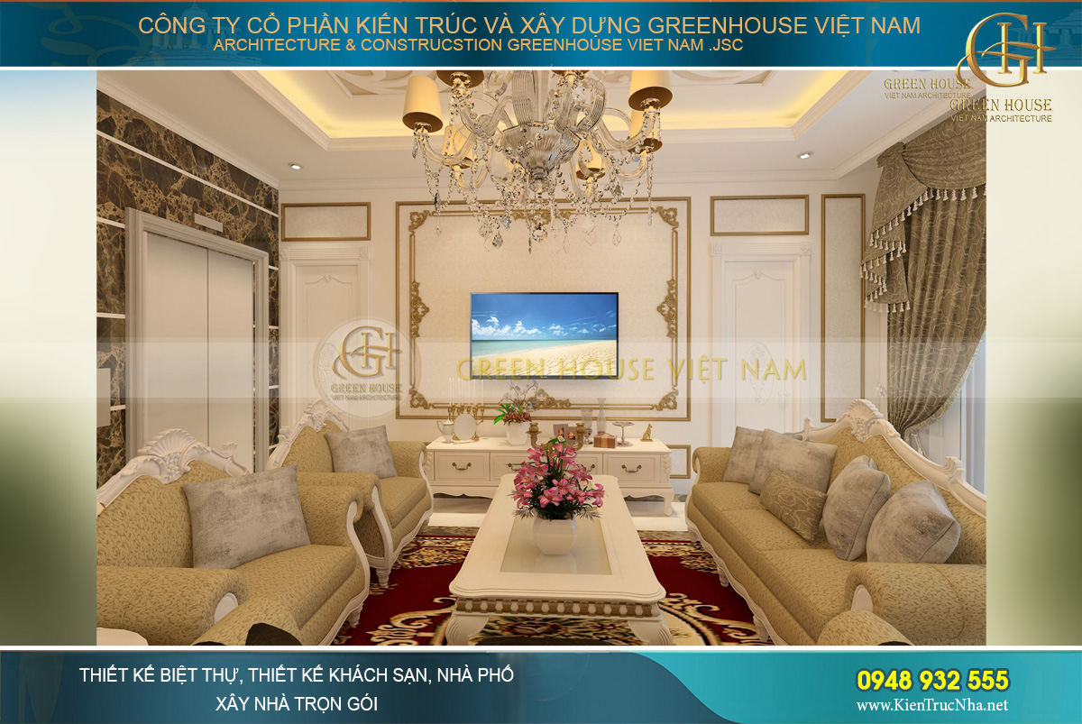 thiết kế biệt thự tân cổ điển 3 tầng tại bắc giang