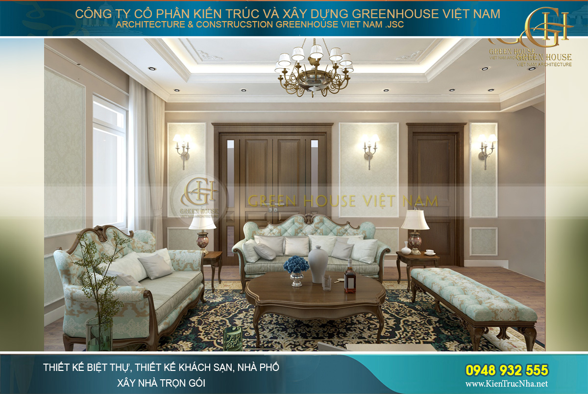 thiết kế biệt thự tân cổ điển 3 tầng tại bắc giang