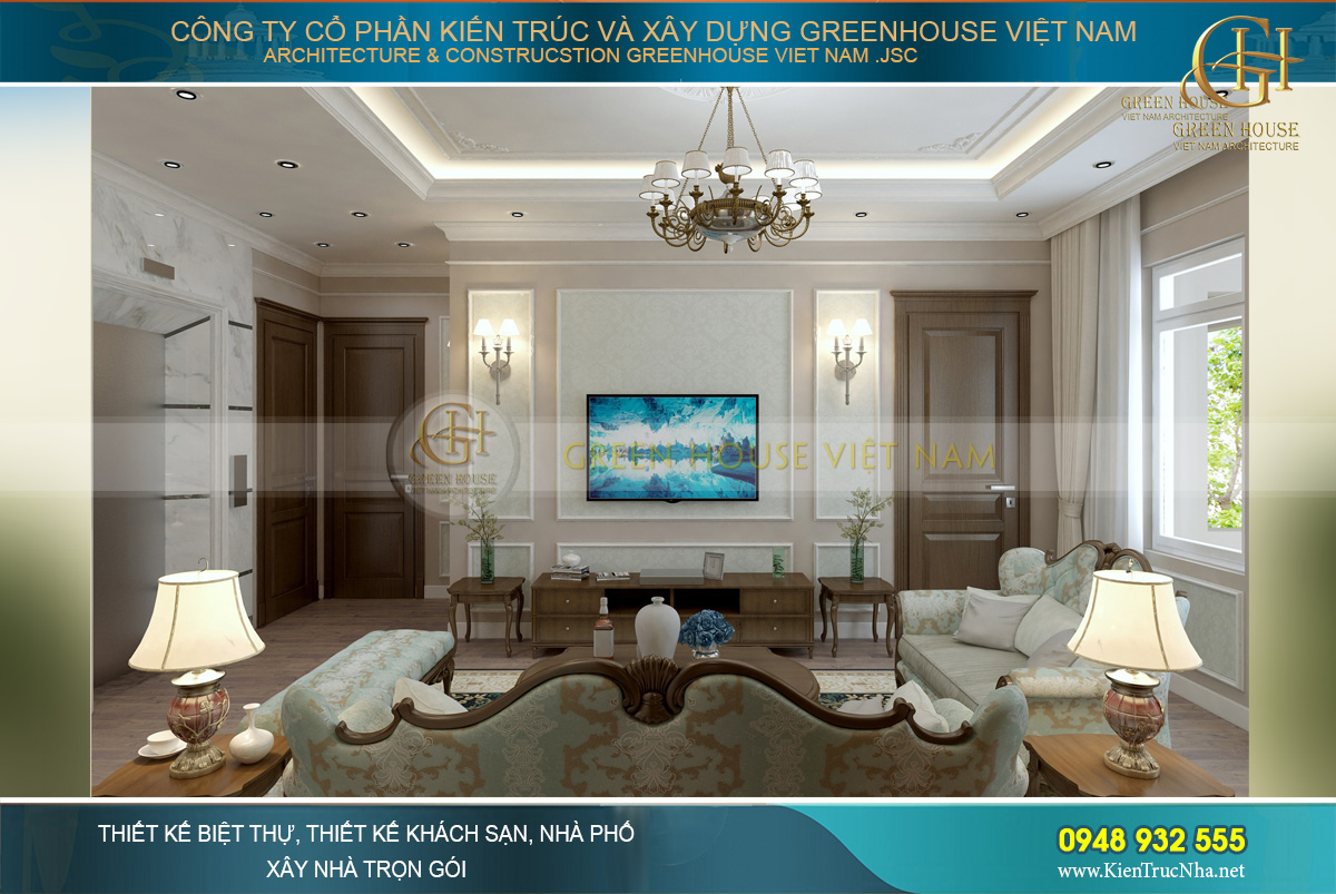 thiết kế biệt thự tân cổ điển 3 tầng tại bắc giang