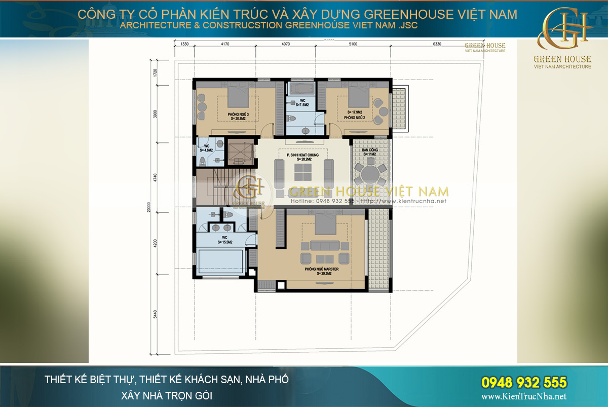 thiết kế biệt thự tân cổ điển 3 tầng tại bắc giang