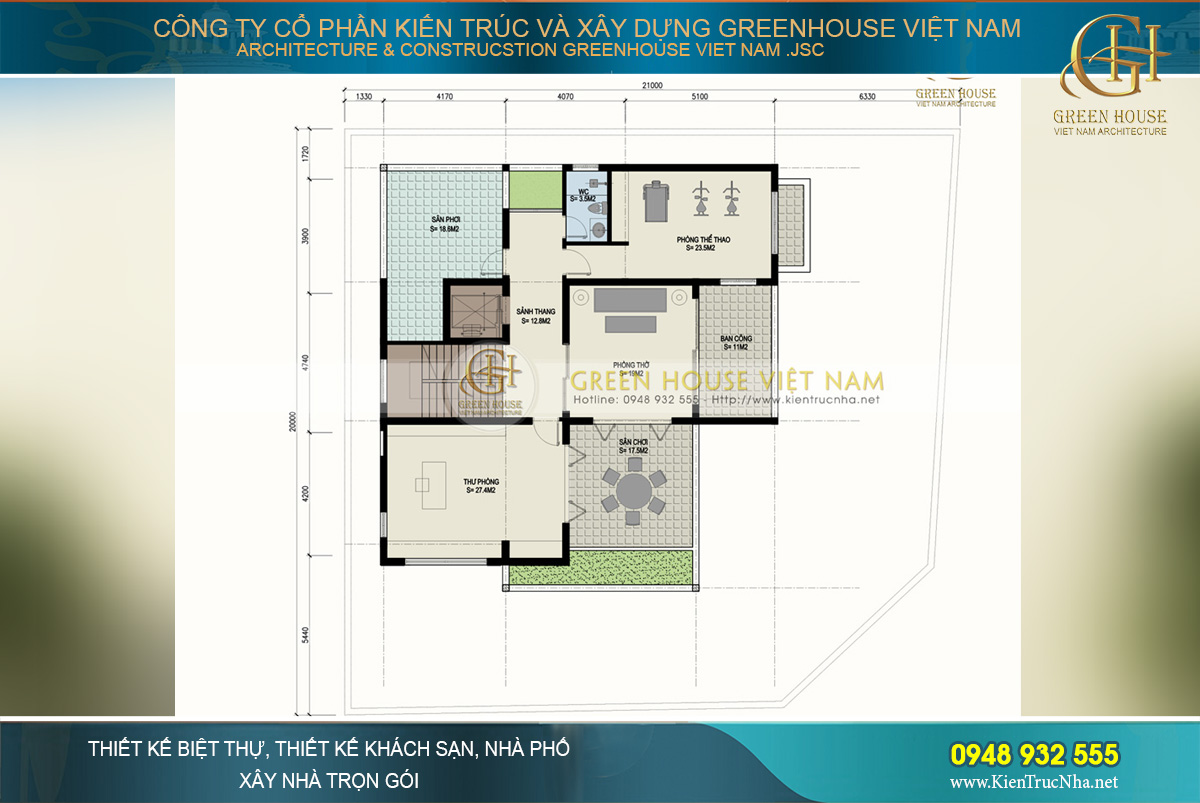 thiết kế biệt thự tân cổ điển 3 tầng tại bắc giang