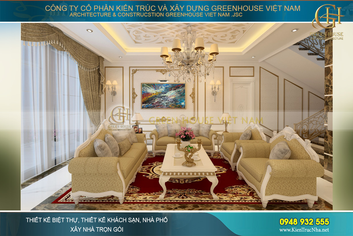 thiết kế biệt thự tân cổ điển 3 tầng tại bắc giang