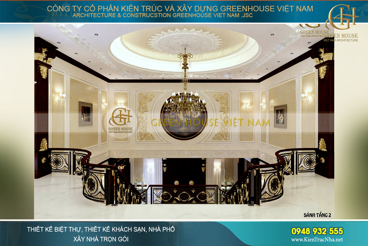 thiết kế nội thất biệt thự tân cổ điển bắc giang