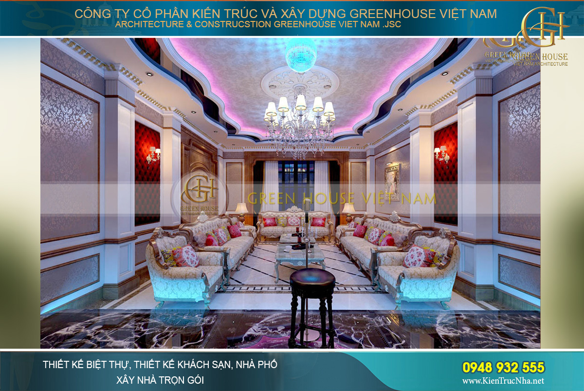 thiết kế nội thất biệt thự tân cổ điển bắc giang
