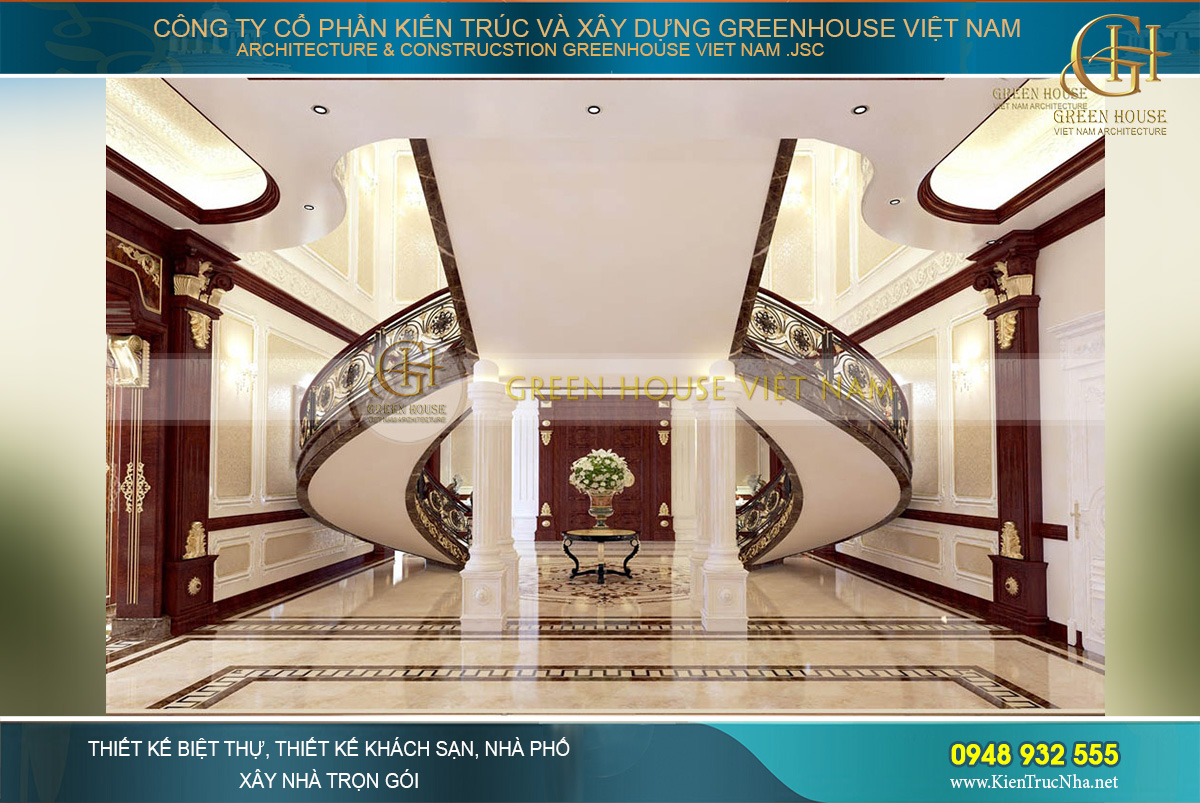 thiết kế nội thất biệt thự tân cổ điển bắc giang