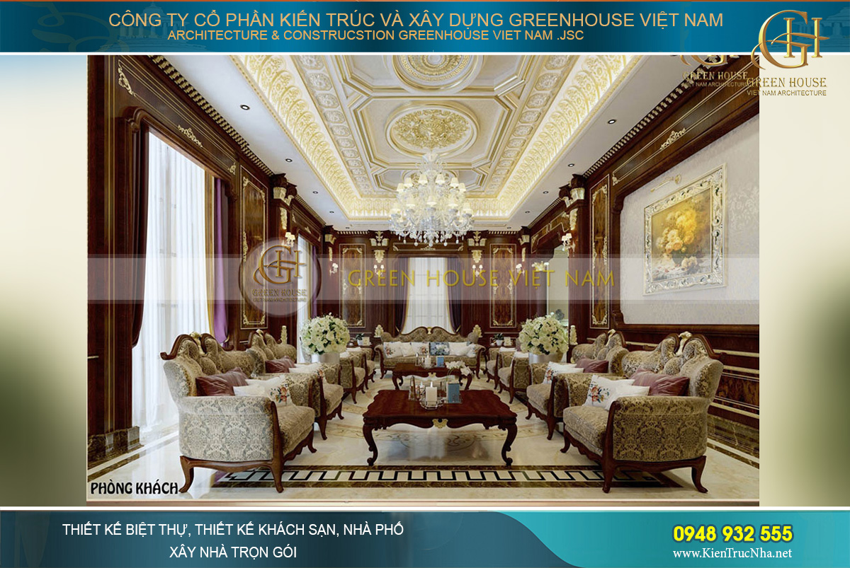 thiết kế nội thất biệt thự tân cổ điển bắc giang