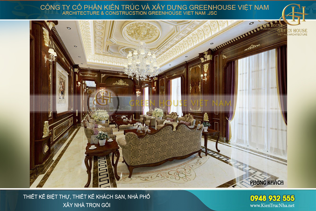 thiết kế nội thất biệt thự tân cổ điển bắc giang