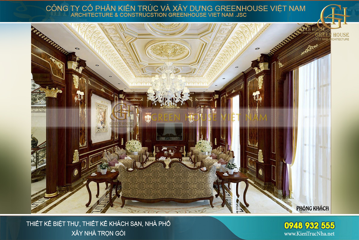 thiết kế nội thất biệt thự tân cổ điển bắc giang