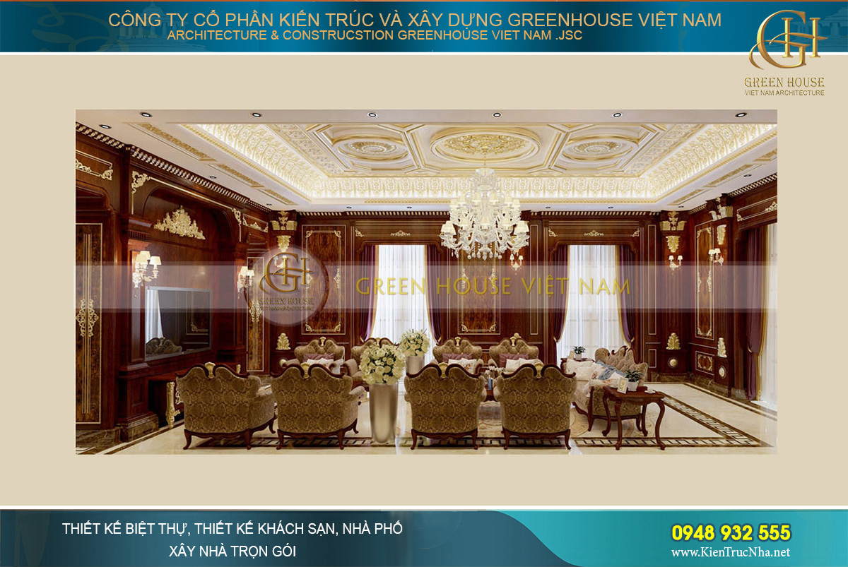 thiết kế nội thất biệt thự tân cổ điển bắc giang