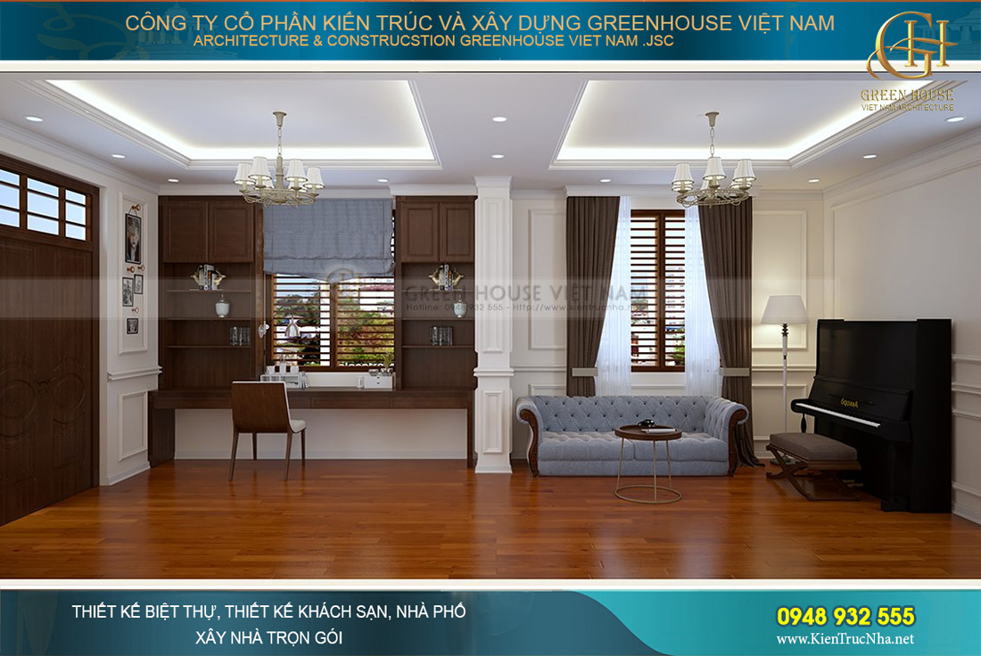 thiết kế nội thất biệt thự tân cổ điển hà nội