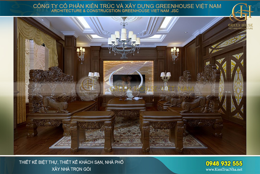 thiết kế nội thất biệt thự tân cổ điển hà nội