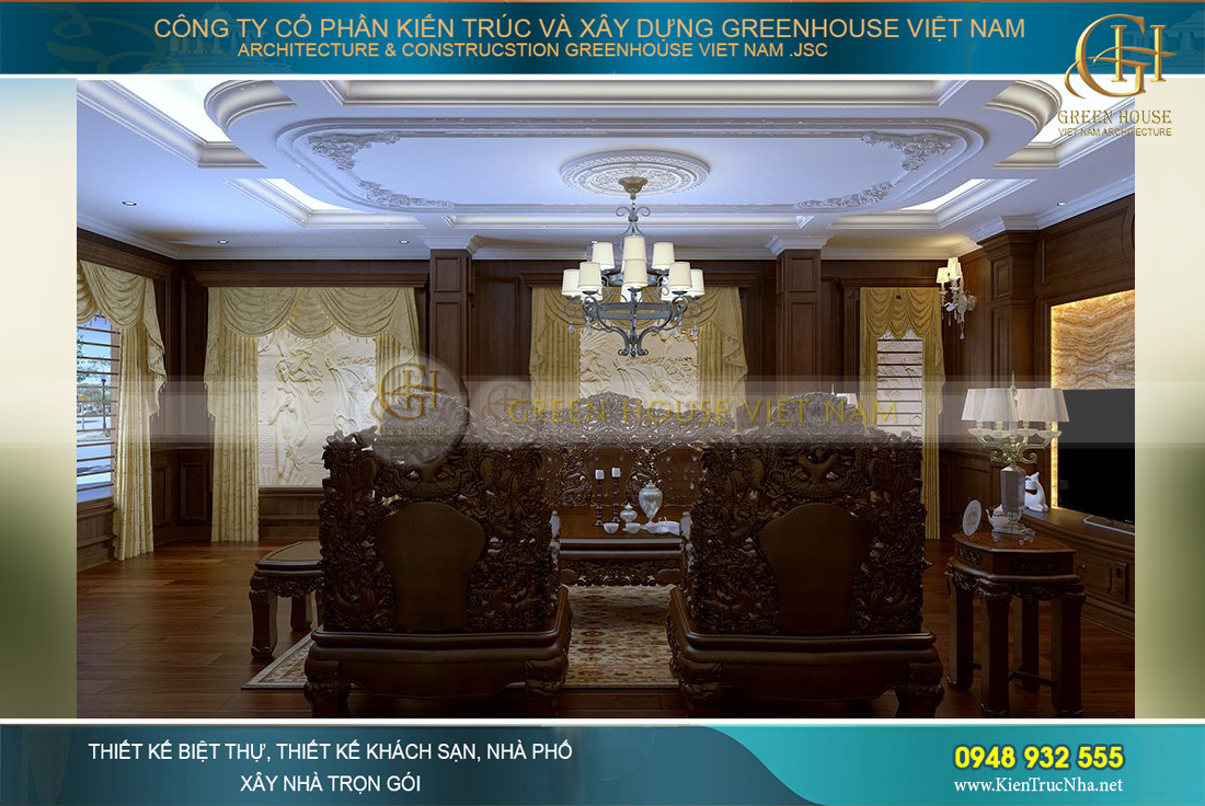 thiết kế nội thất biệt thự tân cổ điển hà nội