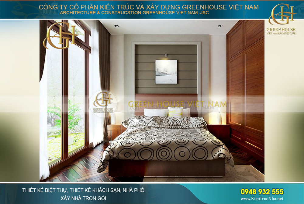 thiết kế nội thất biệt thự Á đông 4 tầng tại bắc giang