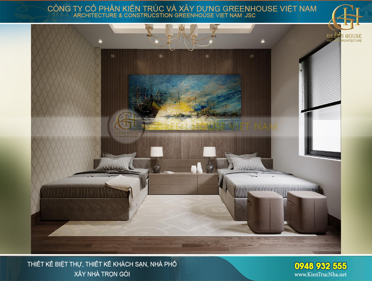 thiết kế nội thất biệt thự hiện đại 2 tầng