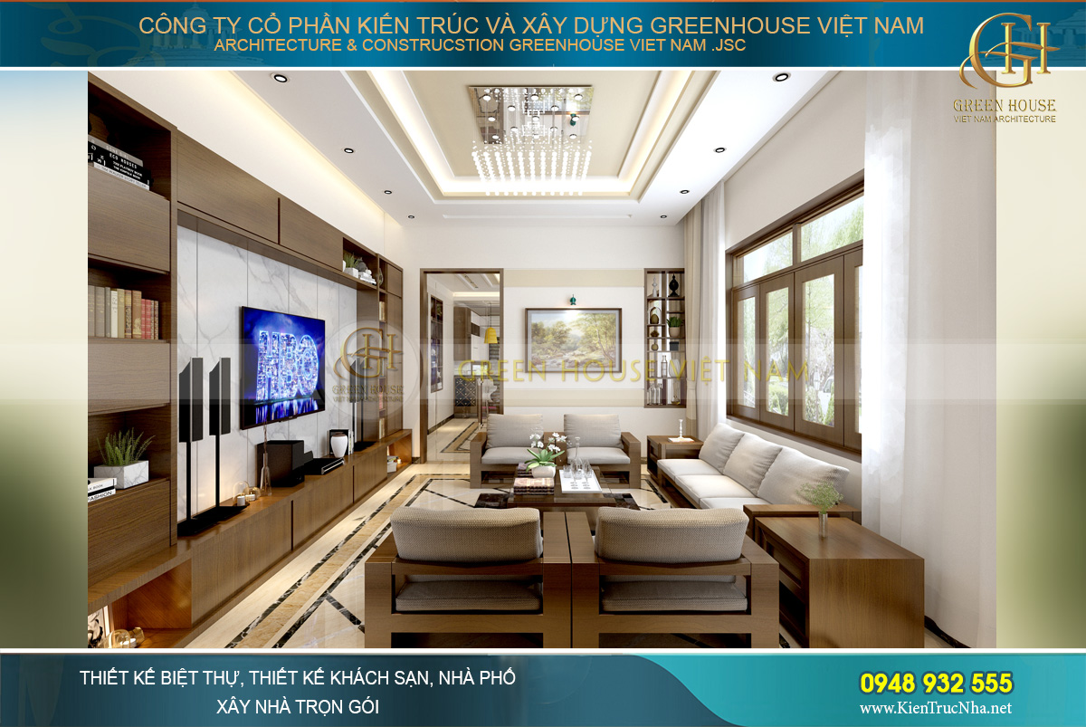 thiết kế nội thất biệt thự hiện đại 3 tầng