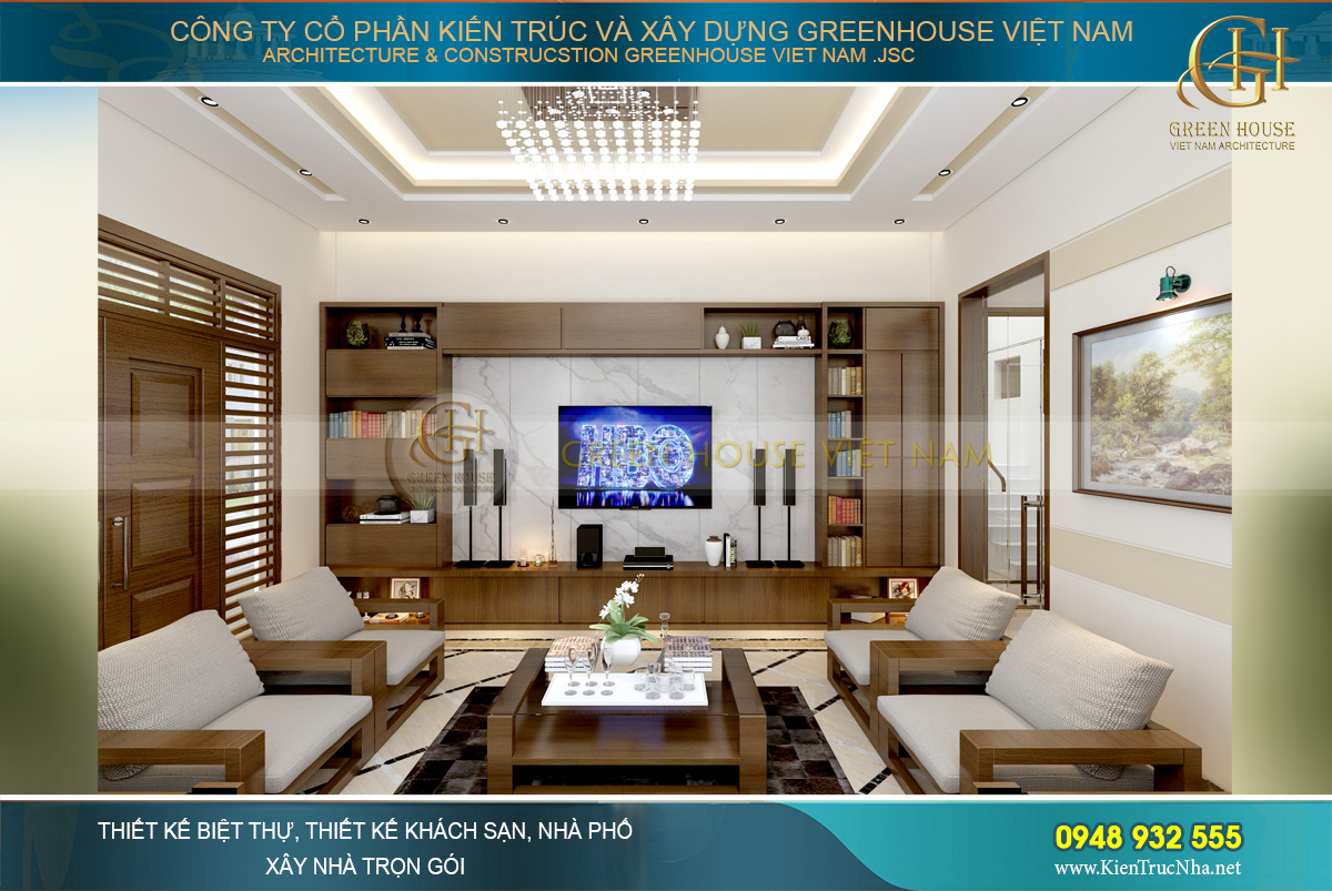 thiết kế nội thất biệt thự hiện đại 3 tầng