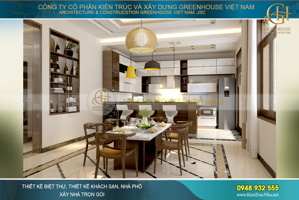 thiết kế nội thất biệt thự hiện đại 3 tầng