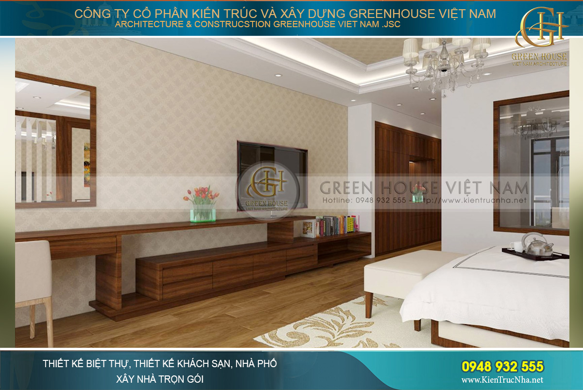 Các không gian phòng ngủ của biệt thự 4 tầng hiện đại đều khá rộng bởi anh Hưng rất quan trọng không gian nghỉ ngơi, sinh hoạt cá nhân của mỗi thành viên trong gia đình,