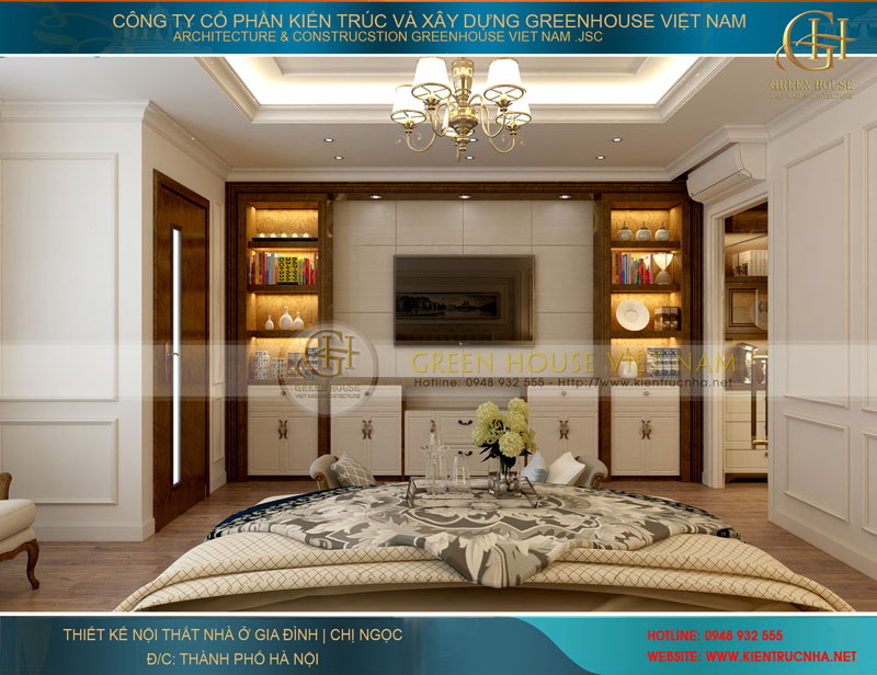 thiết kế nội thất biệt thự phố tân cổ điển tại Hà Nội
