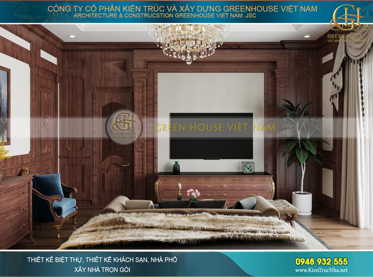 Thiết kế nội thất phong cách Luxury cho biệt thự 4 tầng 150m2