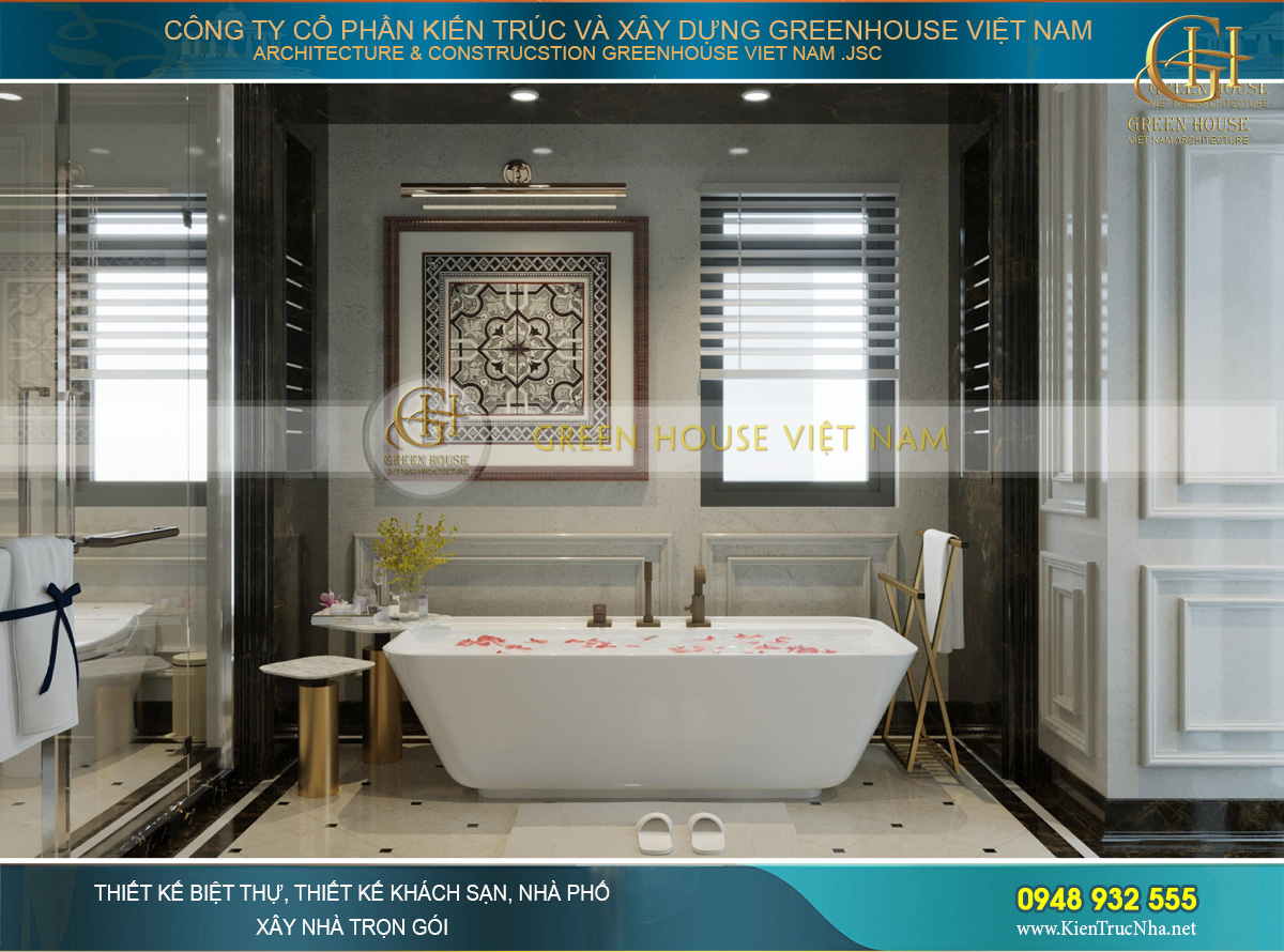 Thiết kế nội thất phong cách Luxury cho biệt thự 4 tầng 150m2