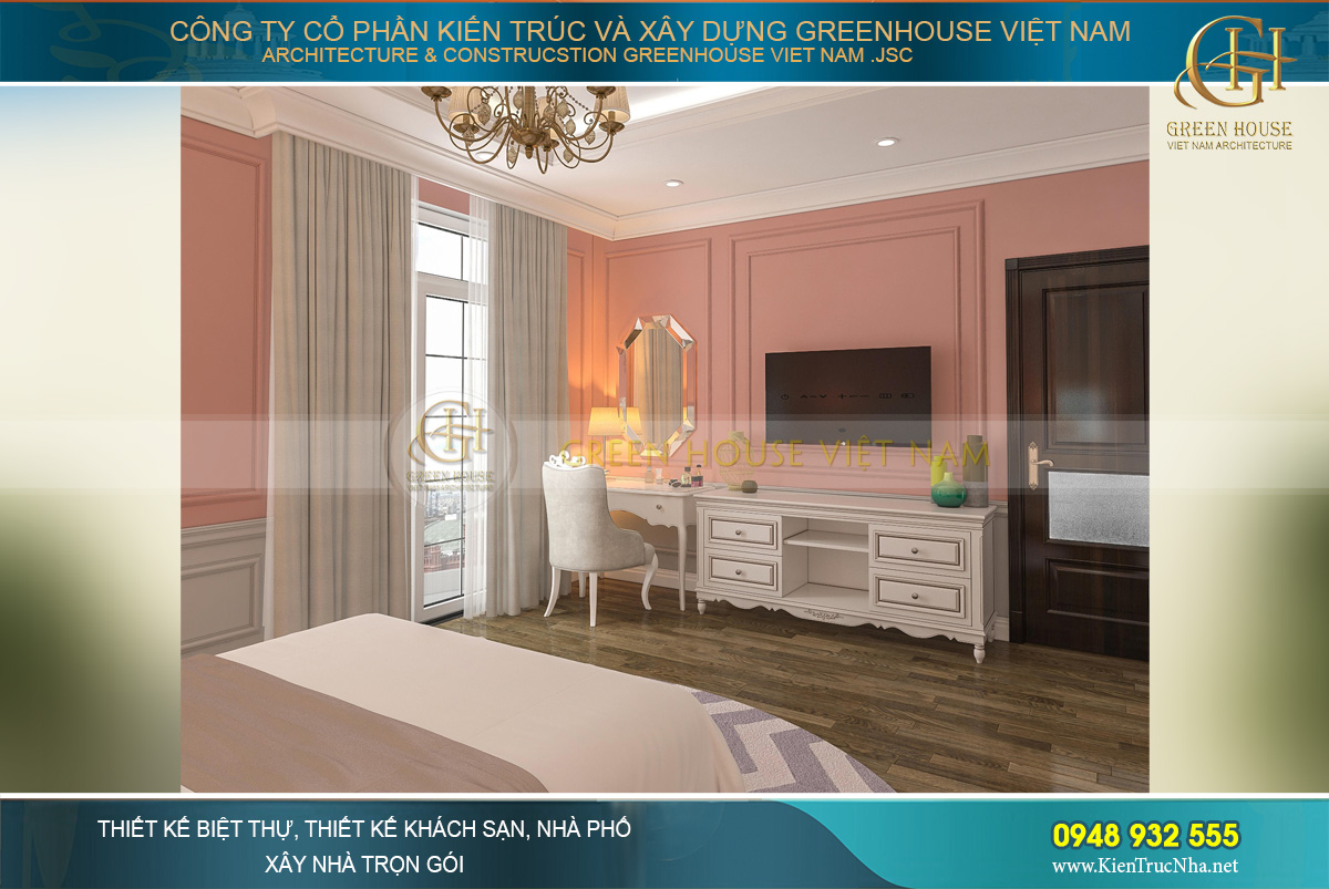 thiết kế nội thất biệt thự tân cổ điển 4 tầng
