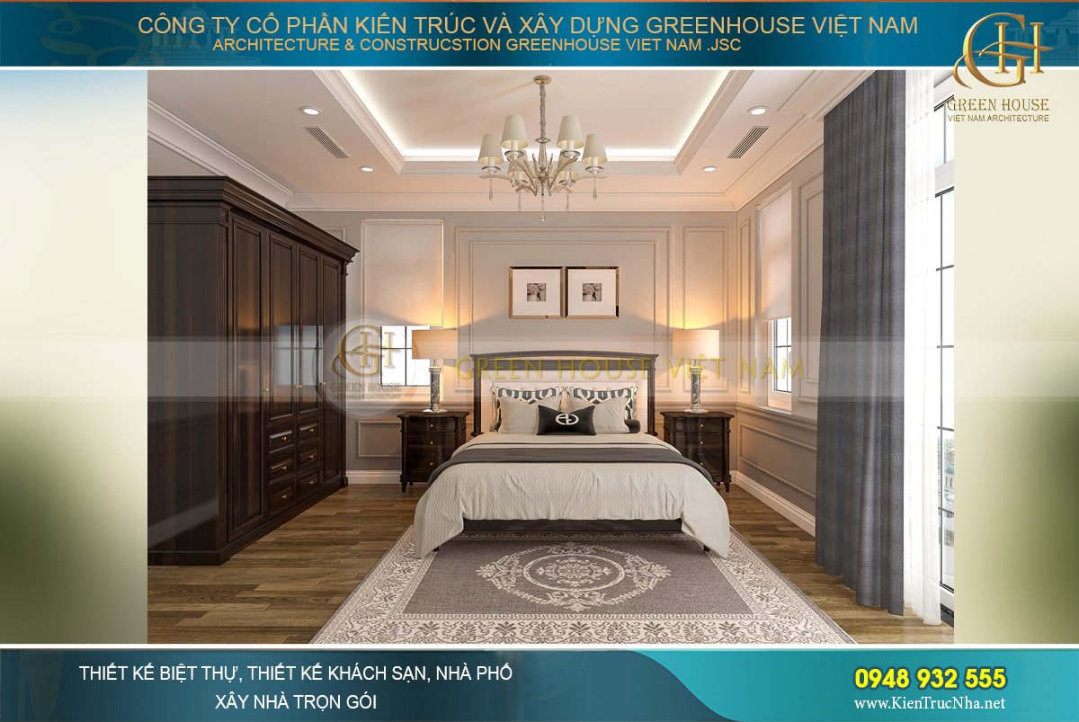 thiết kế nội thất biệt thự tân cổ điển 4 tầng