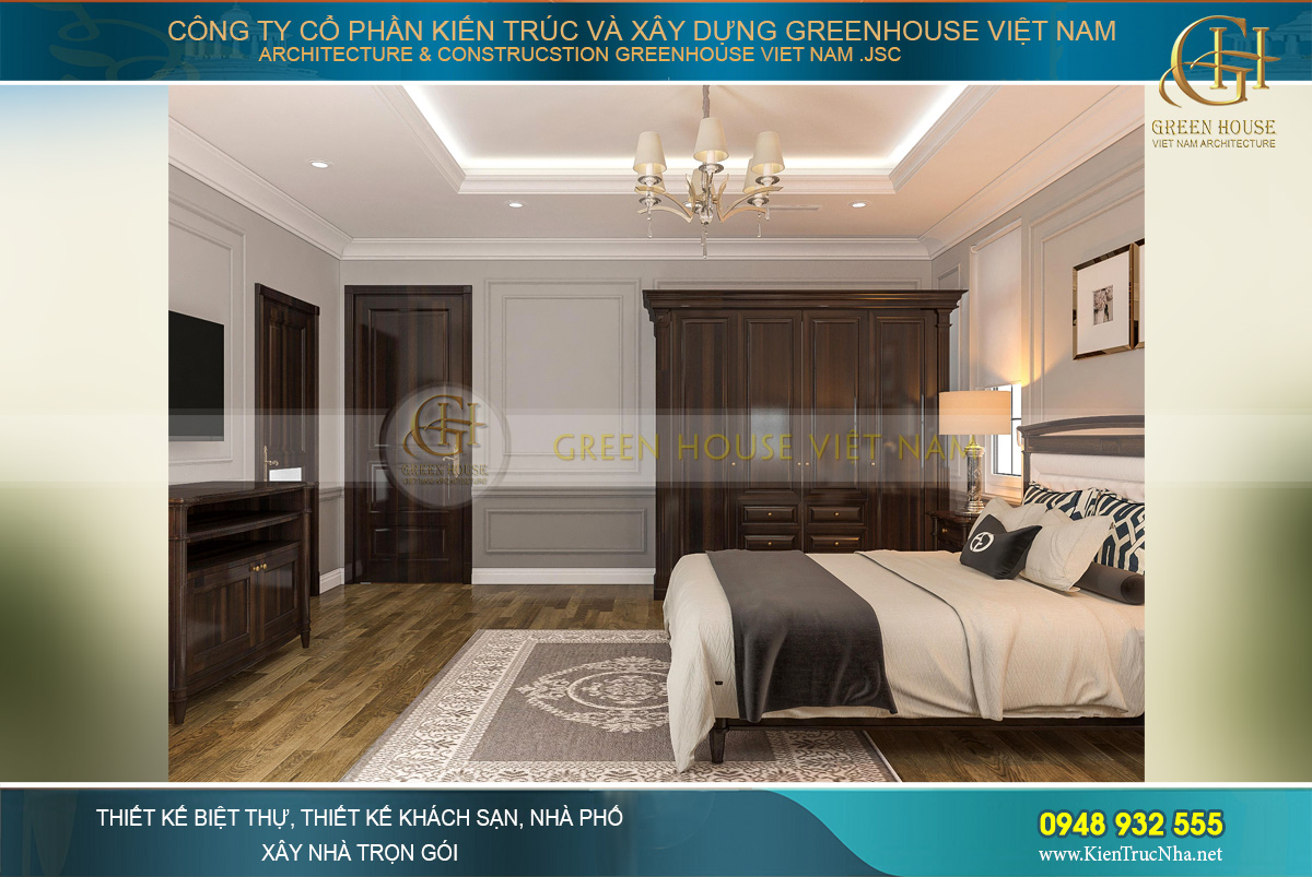 thiết kế nội thất biệt thự tân cổ điển 4 tầng