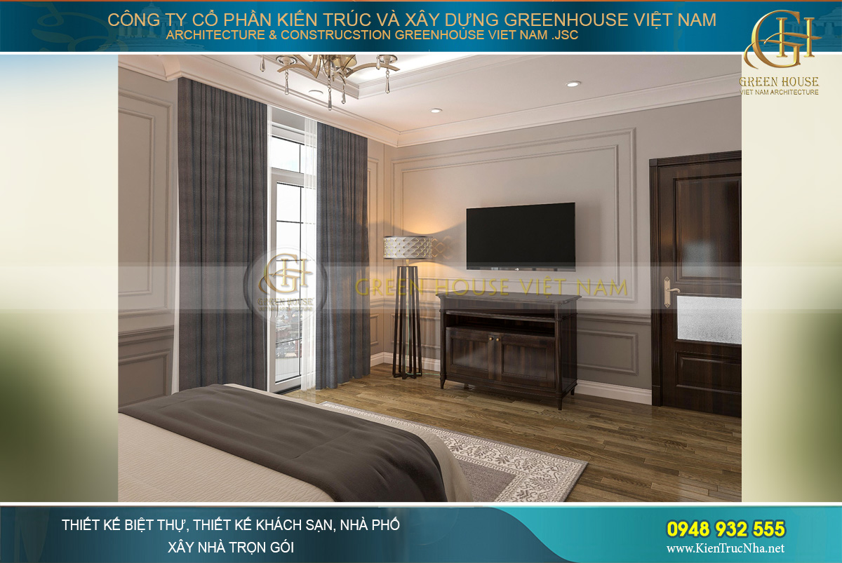 thiết kế nội thất biệt thự tân cổ điển 4 tầng