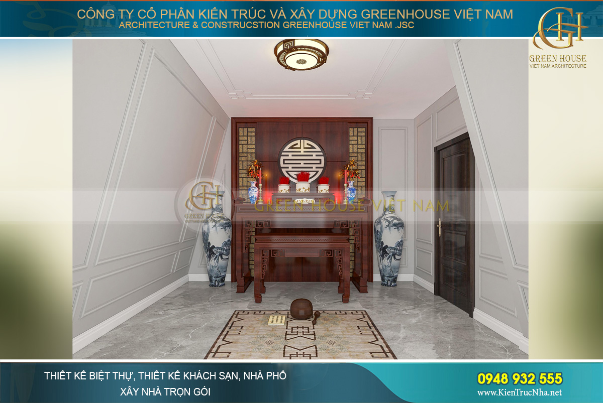 thiết kế nội thất biệt thự tân cổ điển 4 tầng