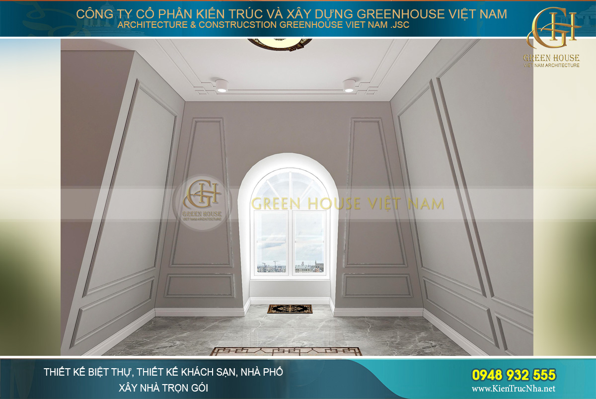 thiết kế nội thất biệt thự tân cổ điển 4 tầng