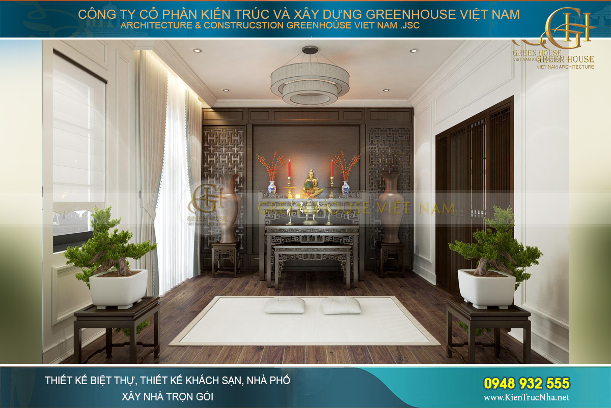 thiết kế nội thất biệt thự tân cổ điển 3 tầng quảng ninh