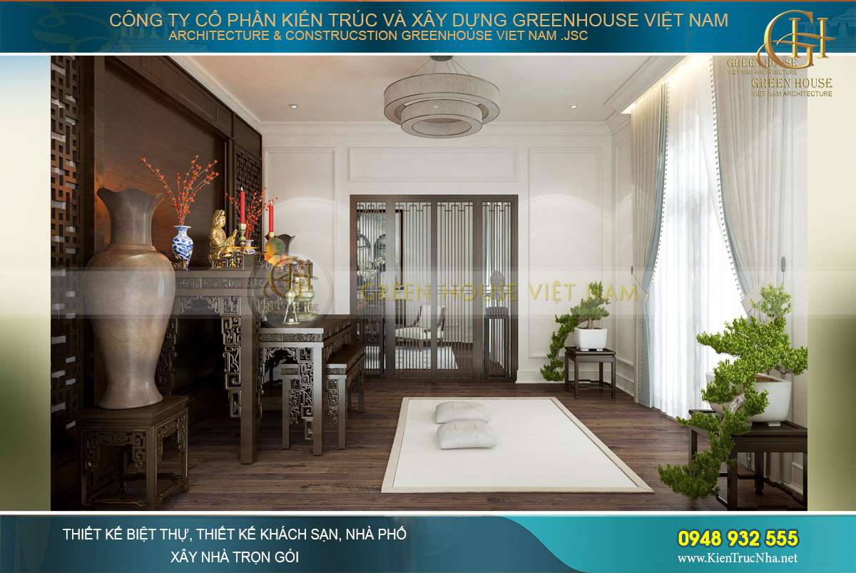 thiết kế nội thất biệt thự tân cổ điển 3 tầng quảng ninh