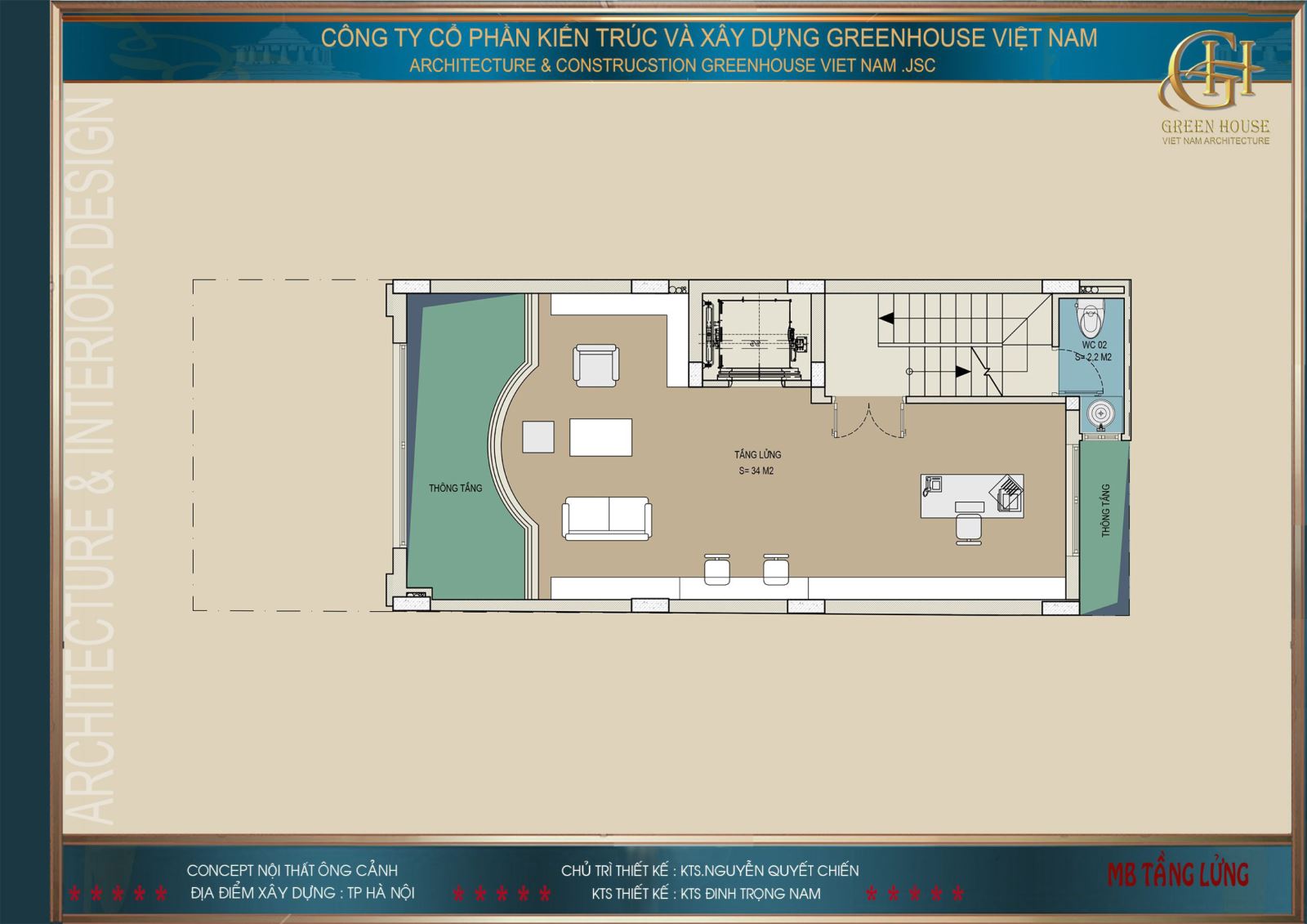 Mặt bằng công năng tầng lửng của biệt thự tân cổ điển Mặt bằng công năng tầng lửng của biệt thự tân cổ điển