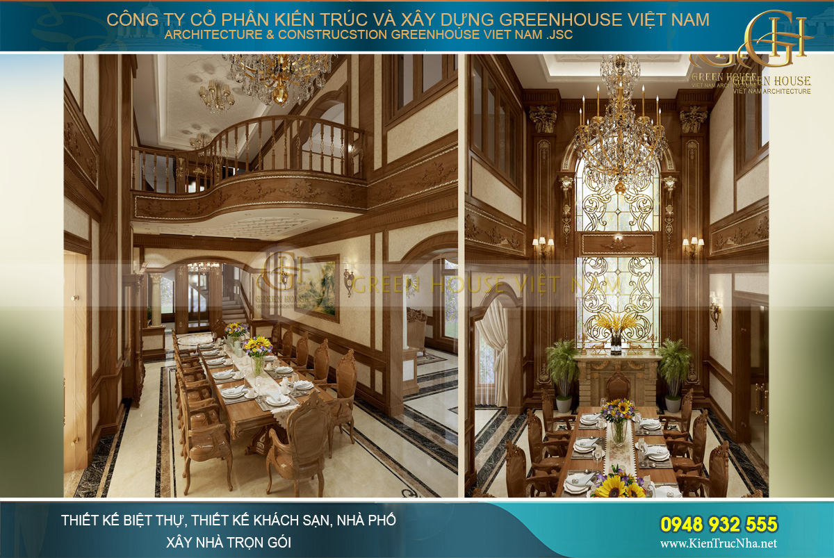thiết kế nội thất biệt thự tân cổ điển