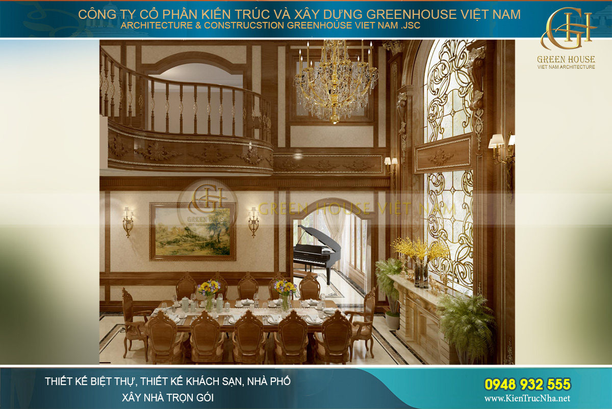 thiết kế nội thất biệt thự tân cổ điển