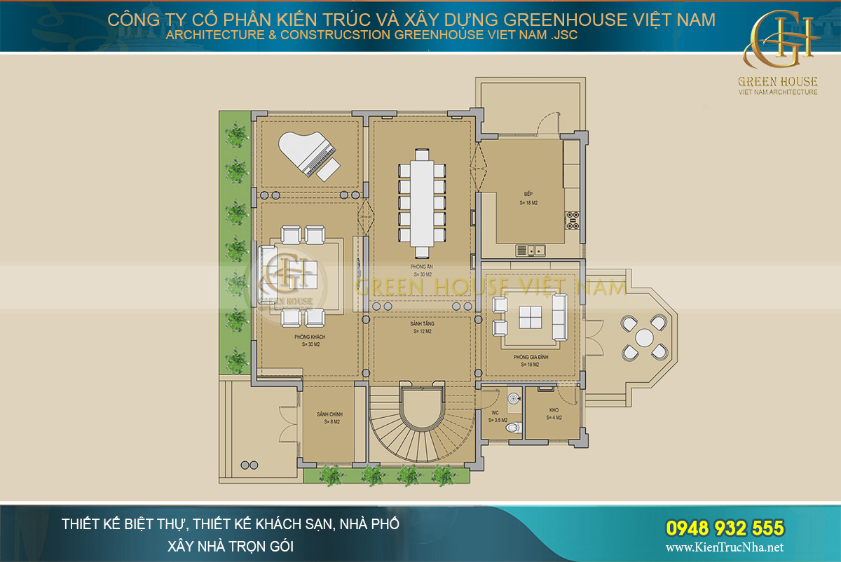 thiết kế nội thất biệt thự tân cổ điển