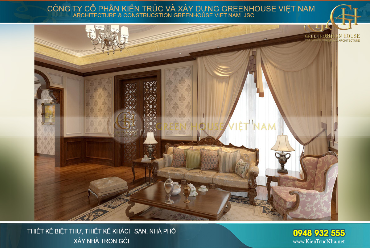 thiết kế nội thất biệt thự tân cổ điển