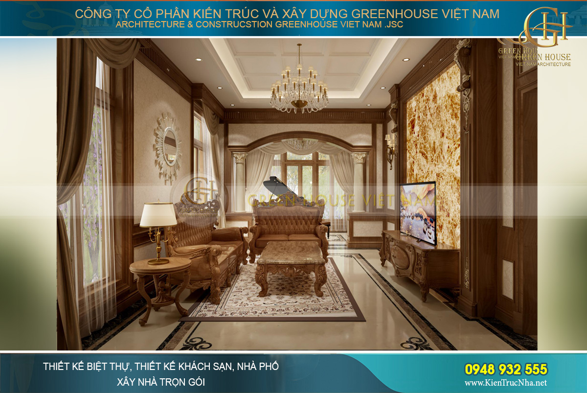 thiết kế nội thất biệt thự tân cổ điển