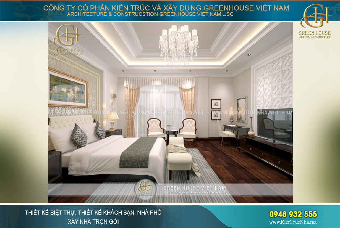 thiết kế nội thất biệt thự phố tân cổ điển tại Hà Nội