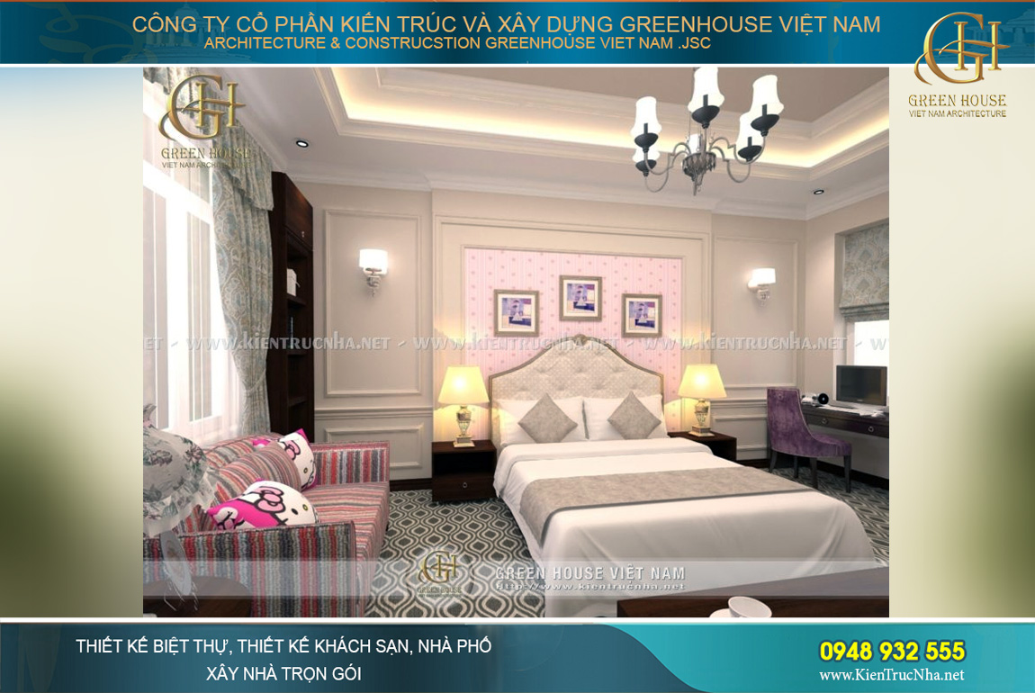 thiết kế nội thất biệt thự phố tân cổ điển tại Hà Nội