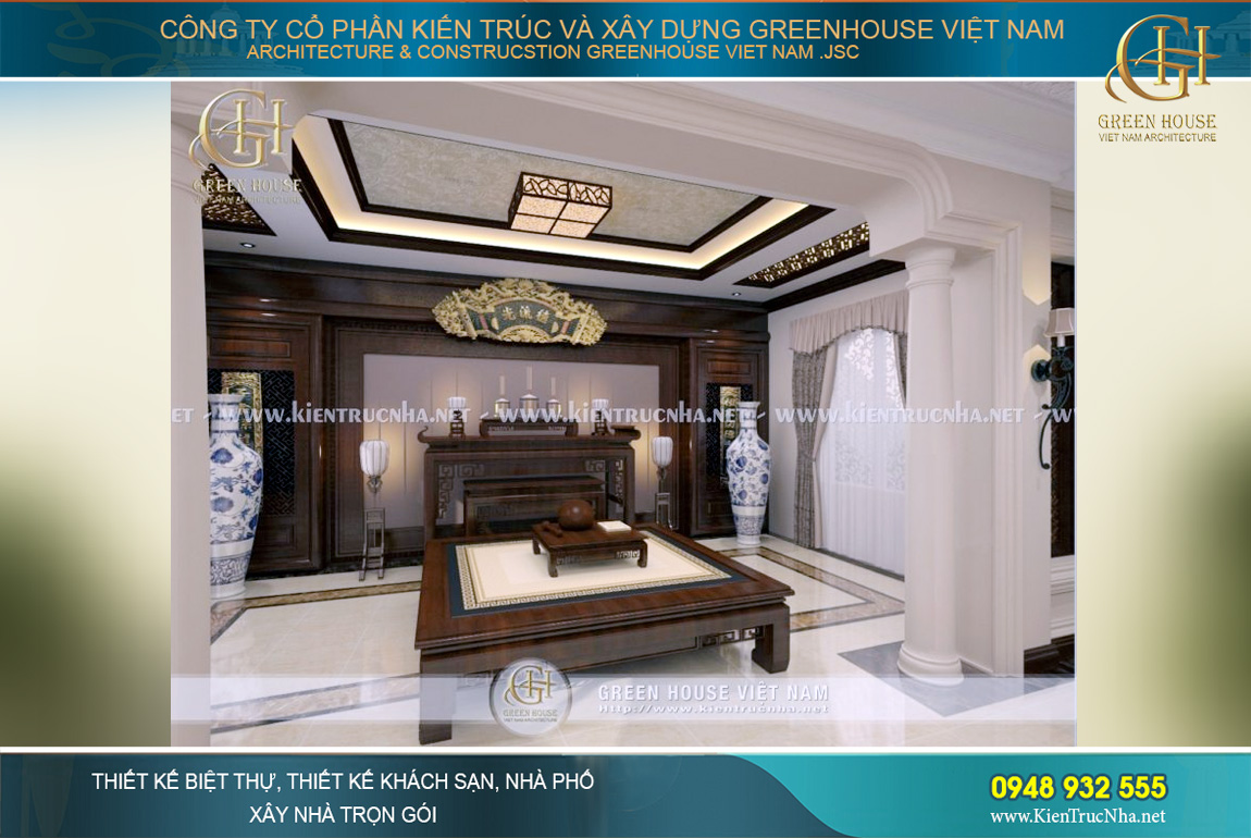 thiết kế nội thất biệt thự phố tân cổ điển tại Hà Nội