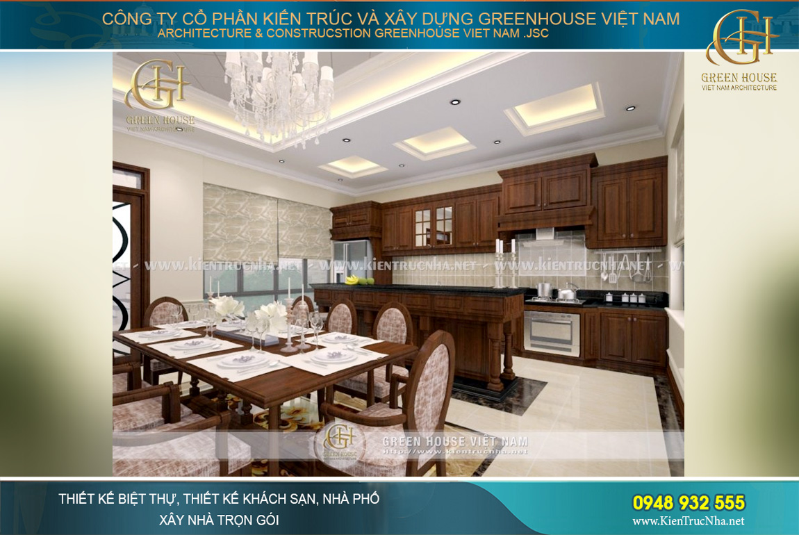 thiết kế nội thất biệt thự phố tân cổ điển tại Hà Nội