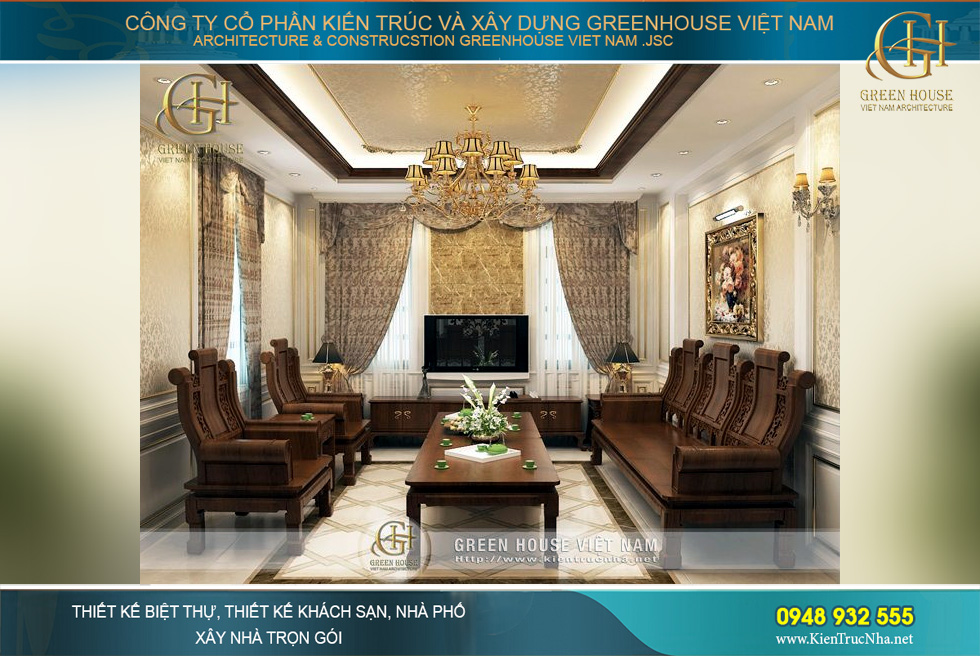 thiết kế nội thất biệt thự tân cổ điển tại hà nội