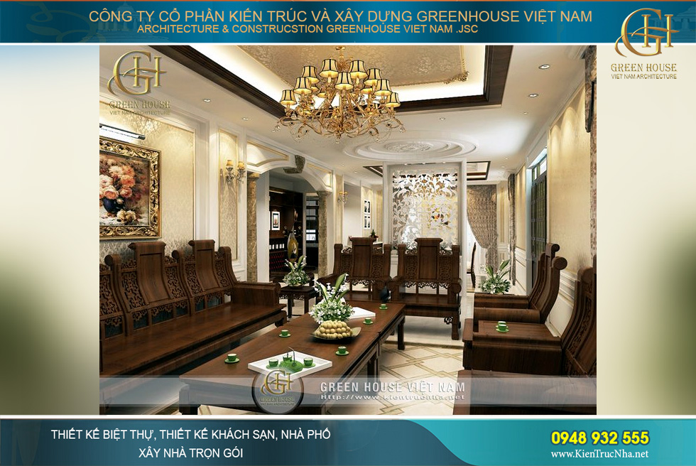 thiết kế nội thất biệt thự tân cổ điển tại hà nội