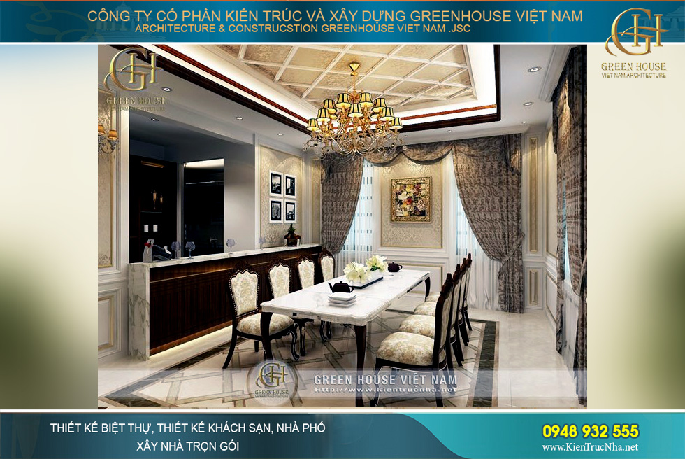 thiết kế nội thất biệt thự tân cổ điển tại hà nội